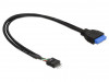 USB PIN HEADER(F) 19 PIN->PIN HEADER 8 PIN(M) 2.0 CABLE 30CM BLACK DELOCK