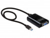 USB MICRO(F) 3.0->VGA(F) ADAPTER +USB MICRO->USB-A CABLE BLACK DELOCK