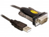 USB-A(M) 1.1->DB-9(COM)(M) ADAPTER CABLE 150CM BLACK DELOCK