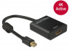 DISPLAYPORT MINI(M) 1.2->HDMI(F) ADAPTER CABLE 20CM ACTIVE BLACK DELOCK