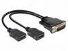 DMS-59(M)->2X HDMI(F) ADAPTER CABLE 25CM BLACK DELOCK