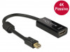 DISPLAYPORT MINI(M) 1.2->HDMI(F) ADAPTER CABLE 20CM 4K PASSIVE BLACK DELOCK