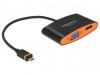 SLIMPORT/MYDP(M)->HDMI(F)+VGA(F)+USB MICRO(F) ADAPTER CABLE 20CM BLACK DELOCK