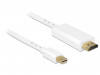 DISPLAYPORT MINI(M) V1.1A->HDMI(M) CABLE 2M WHITE GOLD PLATED DELOCK
