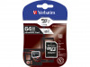 MICRO SDHC MEMORY CARD VERBATIM 64GB CLASS 10 + ADAPTER