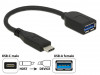 USB-C(M) 3.1 GEN 2->USB-A(F) ADAPTER CABLE 10CM BLACK DELOCK