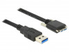 USB MICRO(M) WITH SCREWS->USB-A(M) 3.0 CABLE 1M BLACK DELOCK