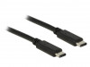 USB-C M/M 2.0 CABLE 0.5M BLACK DELOCK
