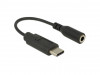 USB-C(M) 2.0->MINIJACK 3.5MM(F) ADAPTER CABLE 14CM BLACK DELOCK