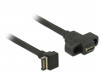 USB KEY A 20PIN(M)->USB-C(F) 3.1 GEN 2 CABLE 45CM BLACK PANEL MOUNT DELOCK
