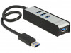 USB 3.0 HUB DELOCK 4-PORT BLACK-SILVER