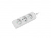 POWER STRIP LANBERG 1.5M 3X FRENCH OUTLETS QUALITY-GRADE COPPER CABLE WHITE