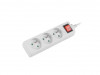 POWER STRIP LANBERG 1.5M 3X FRENCH OUTLETS WITH SWITCH QUALITY-GRADE COPPER CABLE WHITE