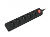 POWER STRIP LANBERG 1.5M 5X FRENCH OUTLETS WITH SWITCH QUALITY-GRADE COPPER CABLE BLACK