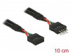 USB PIN HEADER M/F 10 PIN 2.0 CABLE 10CM BLACK DELOCK