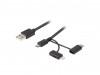USB-A(M)->USB MICRO(M)+LIGHTNING(M)+USB-C(M) 2.0 3IN1 CABLE 1.8M BLACK (ONLY CHARGING) LANBERG
