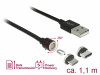 USB-A(M)->USB MICRO(M)+USB-C(M) 2.0 COMBO CABLE 1.1M BLACK DELOCK
