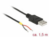 USB-A(M) 2.0->2 X OPEN WIRES CABLE 1.5M RASPBERRY PI DELOCK