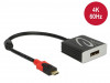 USB-C(M)->DISPLAYPORT(F) ADAPTER CABLE 20CM 4K 60HZ (THUNDERBOLT 3/DISPLAYPORT ALT MODE) DELOCK