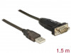 USB-A(M) 2.0->DB-9(COM)(M) ADAPTER CABLE 150CM BLACK DELOCK