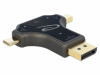 USB-C(M)/DISPLAYPORT(M)/DISPLAYPORT MINI(M)->HDMI(F) ADAPTER 3 IN 1 MONITOR 4K BLACK DELOCK