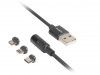 USB-A(M)->USB MICRO(M)+LIGHTNING(M)+USB-C(M) 2.0 COMBO CABLE 1M BLACK QC 3.0 MAGNETIC LANBERG