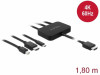 HDMI+USB-C+DISPLAYPORT MINI->HDMI CABLE 1.8M BLACK DELOCK