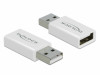 USB-A(F) 2.0->USB-A(M) 2.0 ADAPTER DATA BLOCKER WHITE DELOCK