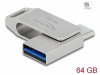 PENDRIVE DELOCK 64GB USB-C+USB-A 3.2 GEN 1 METAL