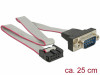 RS-232 PIN HEADER(F)->DB-9(COM)(M) ADAPTER CABLE 25CM BLACK DELOCK