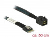 SAS SLIM SFF-8654 4I(M)->SAS MINI HD SFF-8643(M) CABLE 0.5M BLACK DELOCK