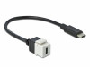 KEYSTONE MODULE USB-C(F) 3.0->USB-C(M) WITH CABLE 25CM WHITE DELOCK